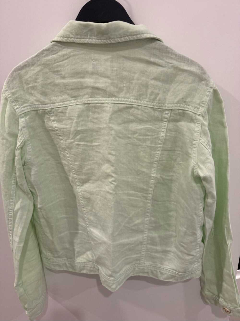 L'AGENCE Light Pastel Green Jean Jacket - Picture 3 of 3